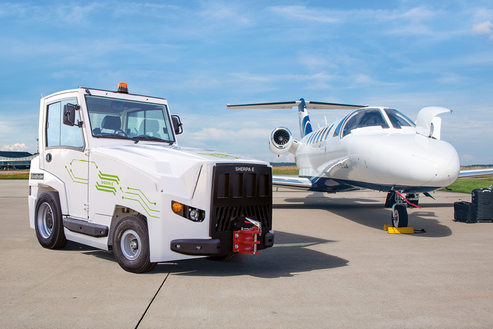 Goldhofer SHERPA E Electric Cargo and Pushback Tractor view 3